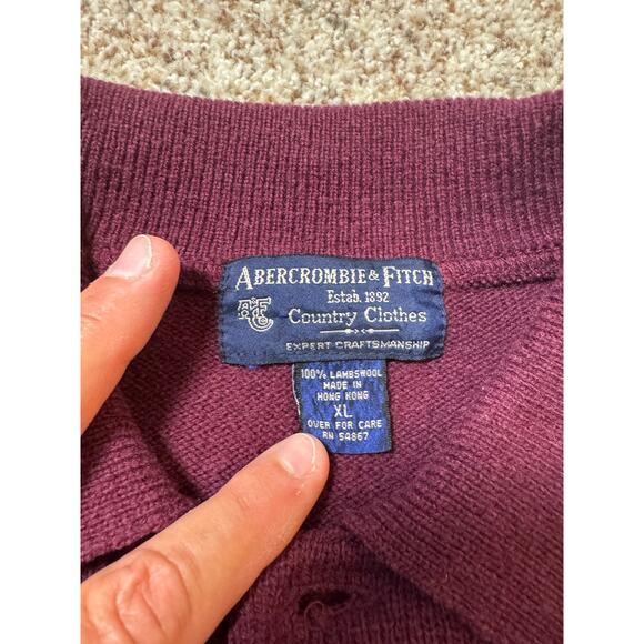 Abercrombie & Fitch Men's Sweater, size XL; 100% Lambswool; Vintage 90's - Picture 3 of 10